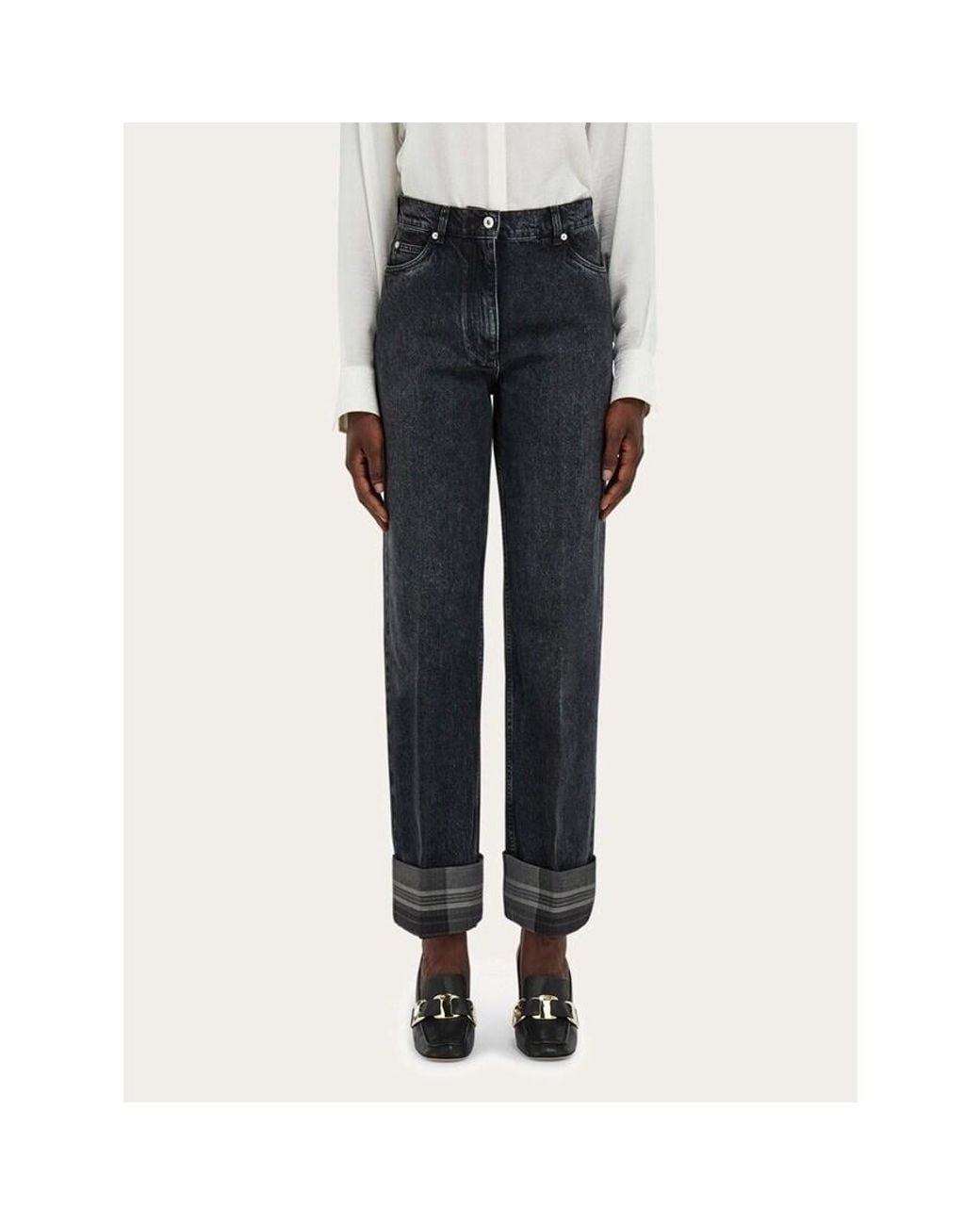 Ferragamo Blue Straight Leg Trousers for men