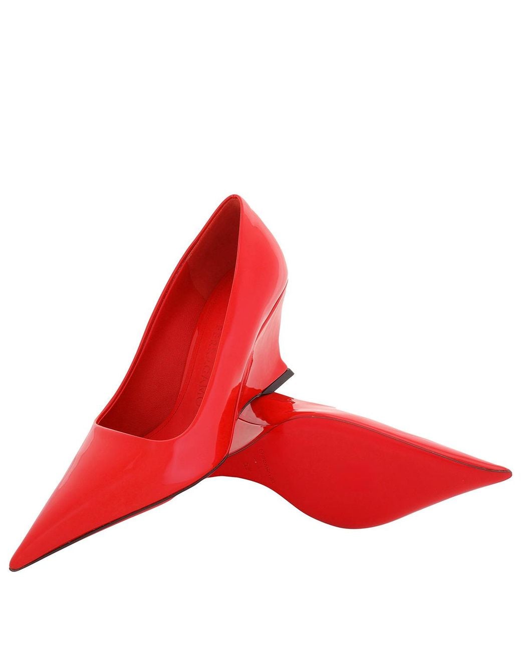 Ferragamo Red Ferragamo Ladies Viola Wedge-Heeled Pumps
