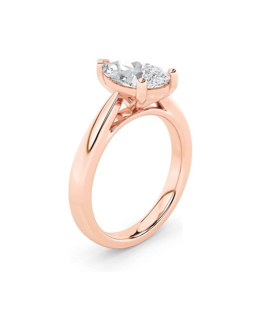 Mure And Co Pink 2Ctw Pear Shaped Lab Grown Diamond (F/Vs) Classic Shank Solitaire Engagement Ring for men
