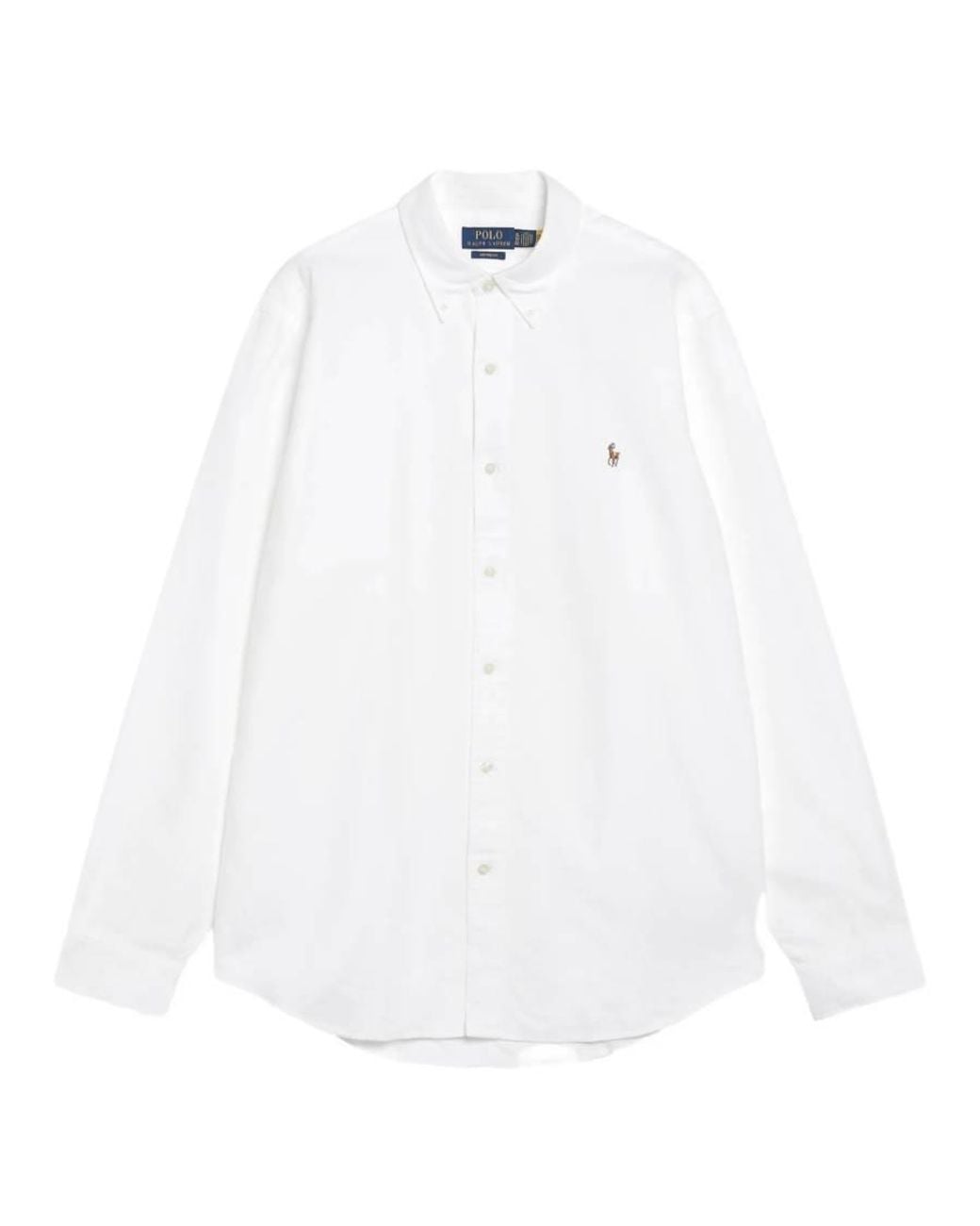 Polo Ralph Lauren White Custom Fit Cotton Oxford Shirt for men