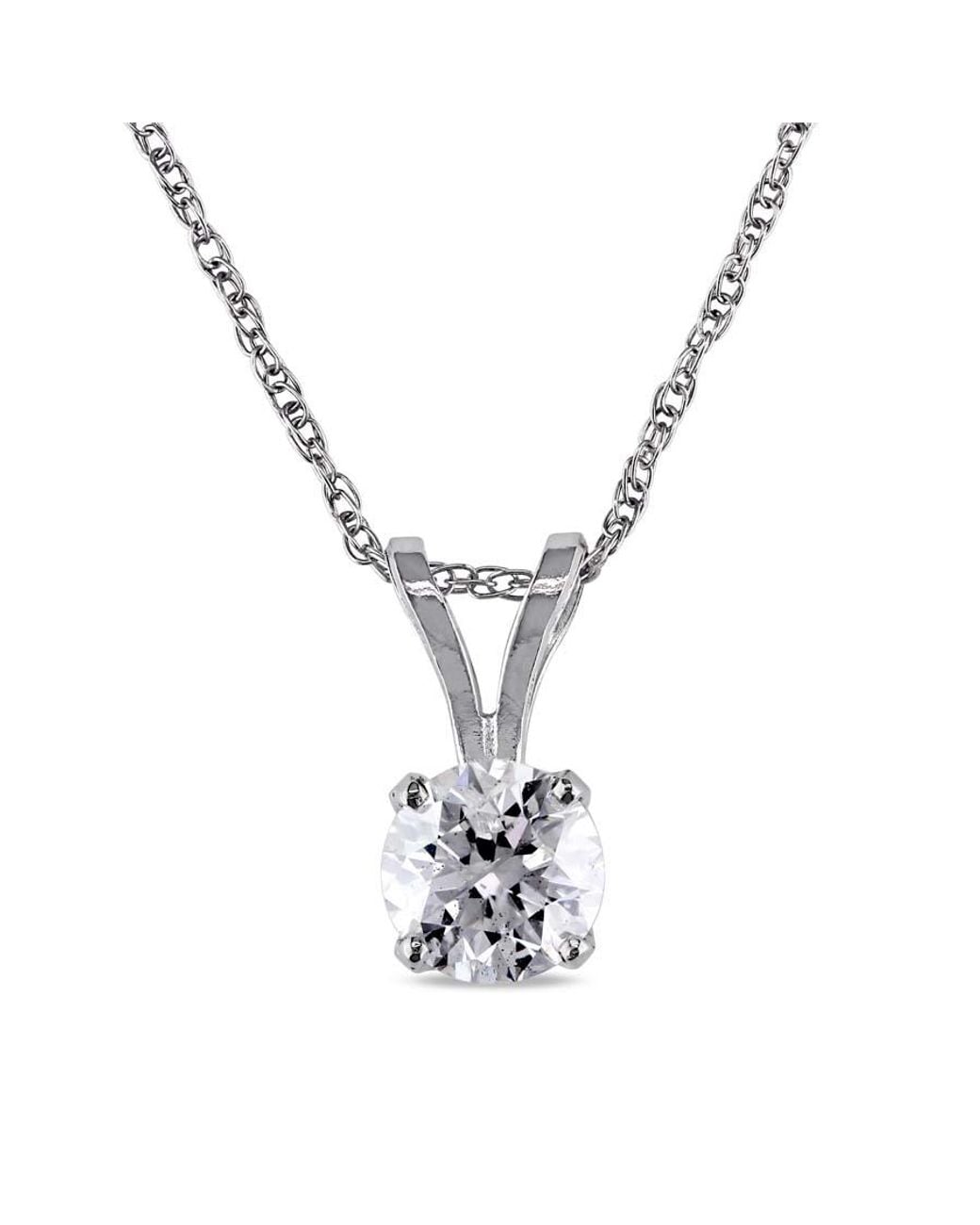Amour Metallic 1/4 Ct Tw Diamond Solitaire Pendant With Chain for men