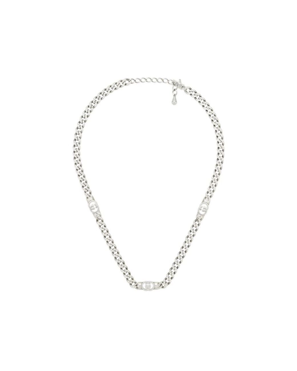 Gucci Metallic Interlocking G Chunky Curb Chain Necklace