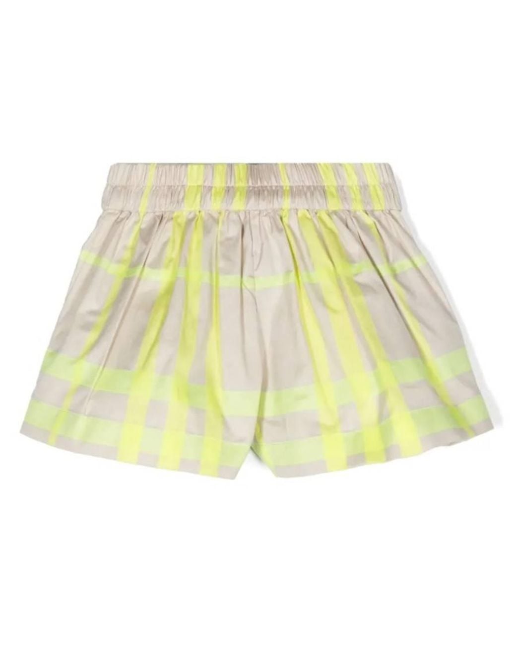 Burberry Yellow Toddler Marcy Check Cotton-Blend Shorts