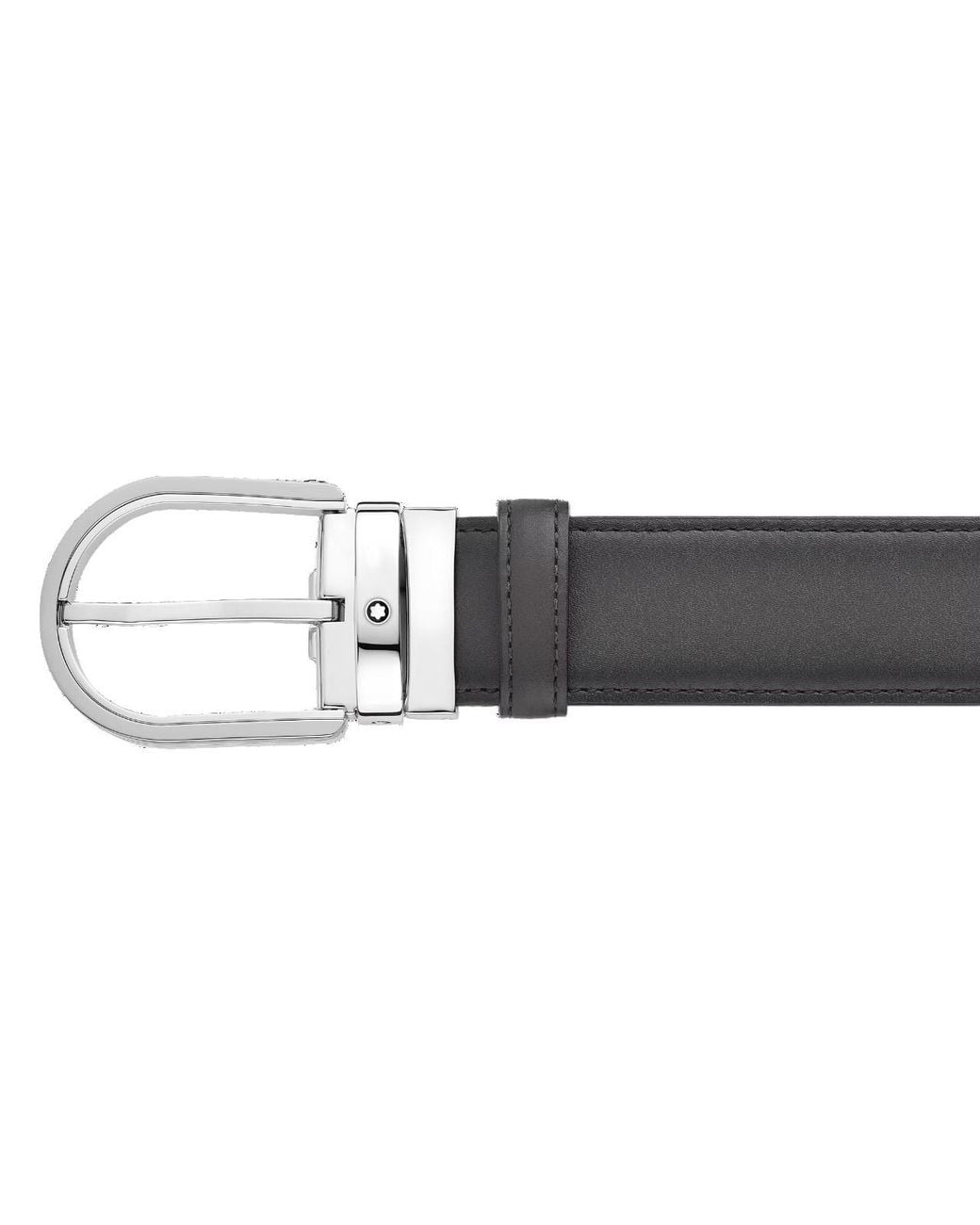 Montblanc Black Horseshoe Buckle Adjustable Leather Belt