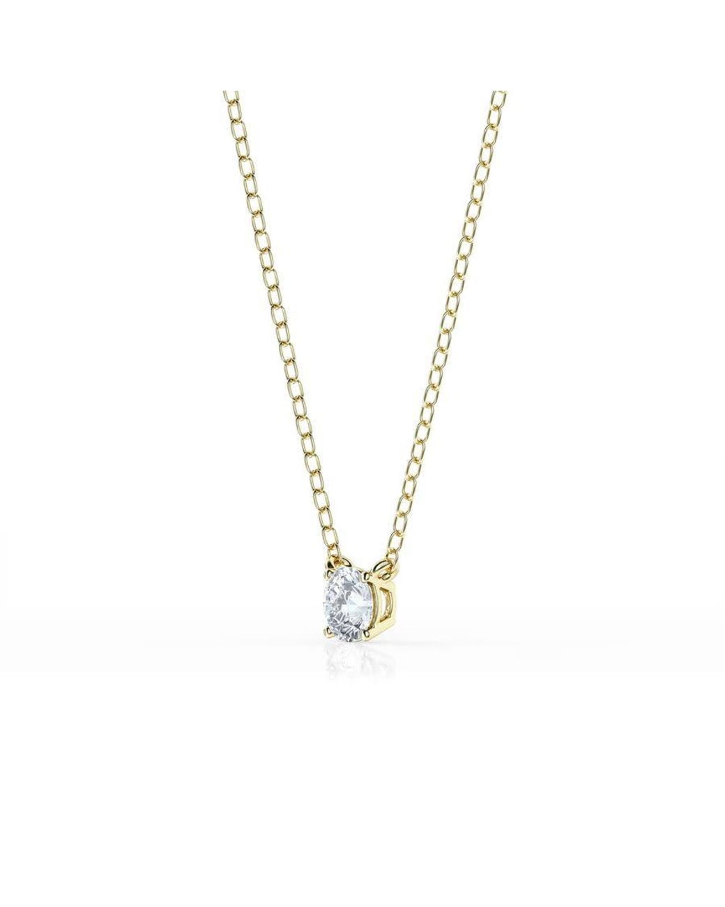 Brilliant Diamond Metallic 1/4 Carat Round Lab Grown Solitaire Diamond Pendant Necklace for men