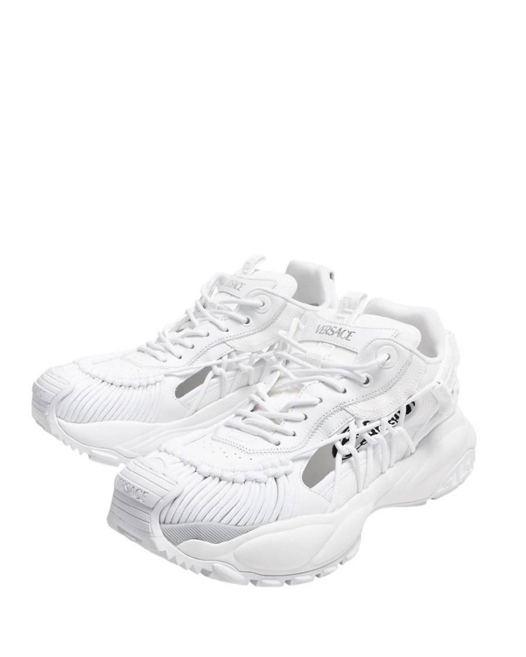 Versace White Greca-Patterned Mercury Sneakers for men