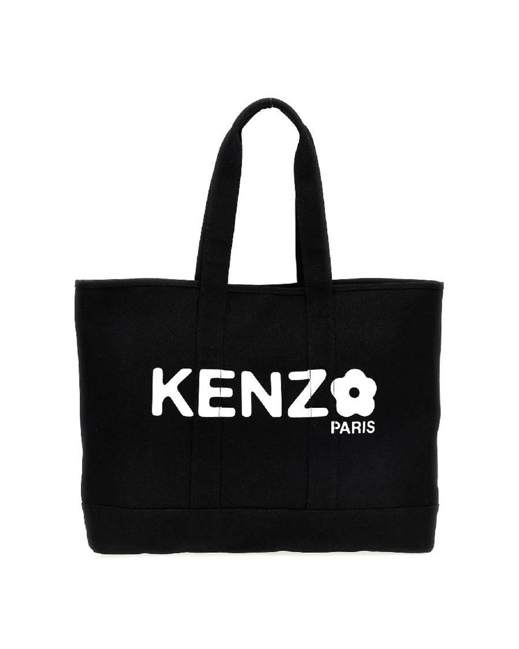 KENZO Black Logo Printed Tote Bag for men