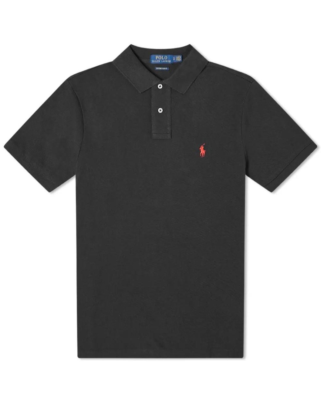 Polo Ralph Lauren Black Custom Fit Polo for men