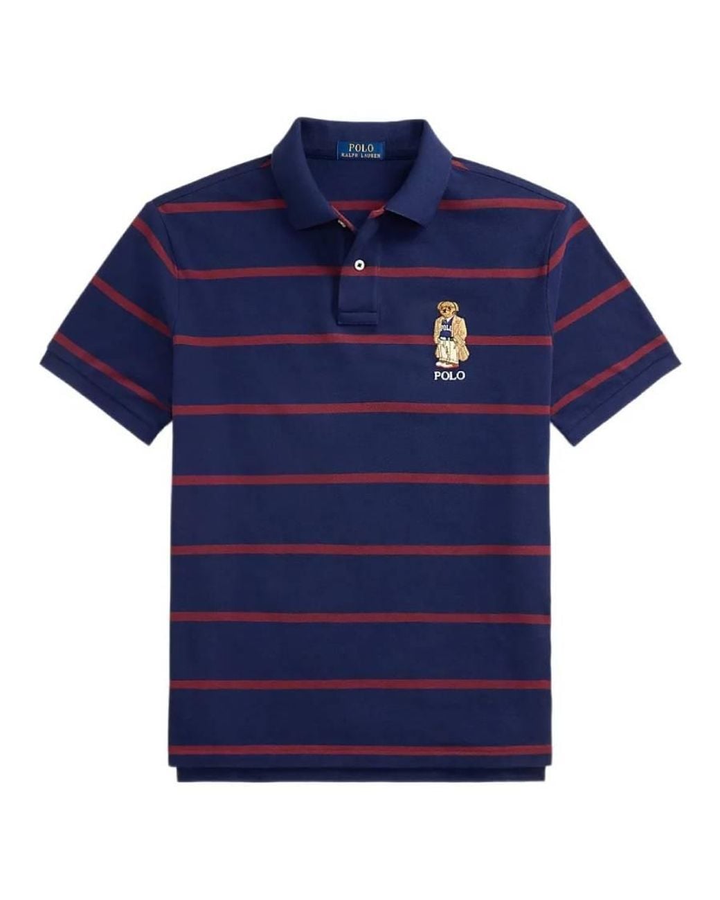 Polo Ralph Lauren Blue Slim-Fit Bear Mesh Polo Shirt for men