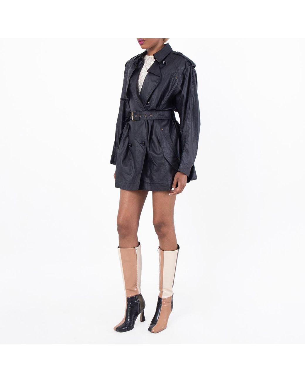 Isabel Marant Blue Franny Mid-Length Trench Coat, Brand Size 36 Us