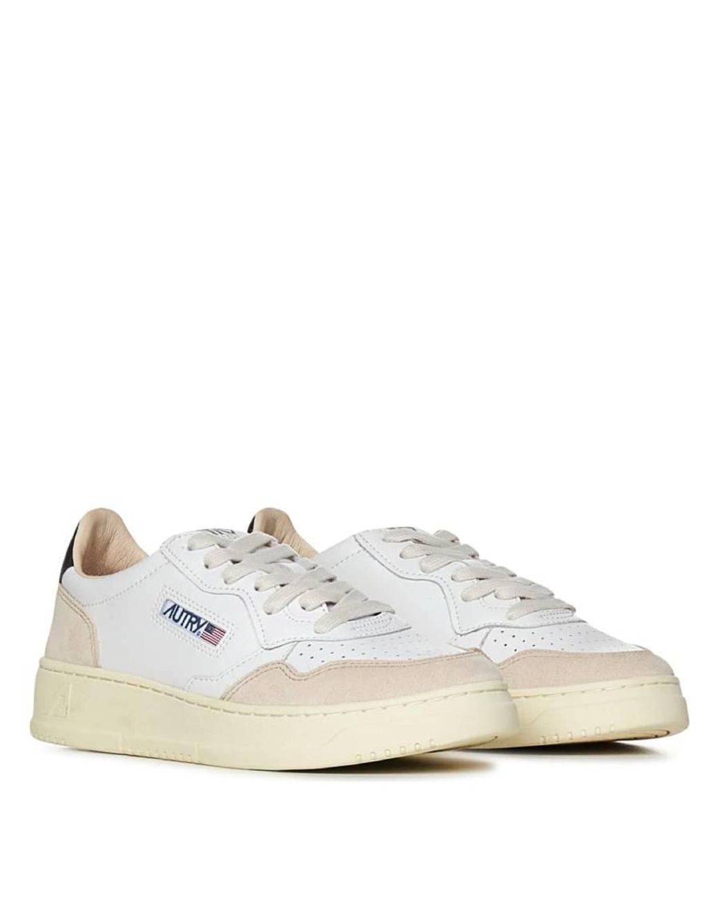Autry White Medalist Low-Top Sneakers, Brand Size 37 Us