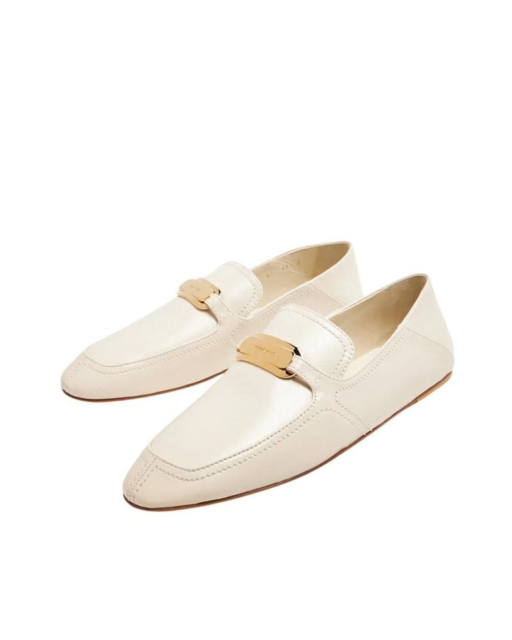 Ferragamo Natural Elaine New Vara Buckle Loafers