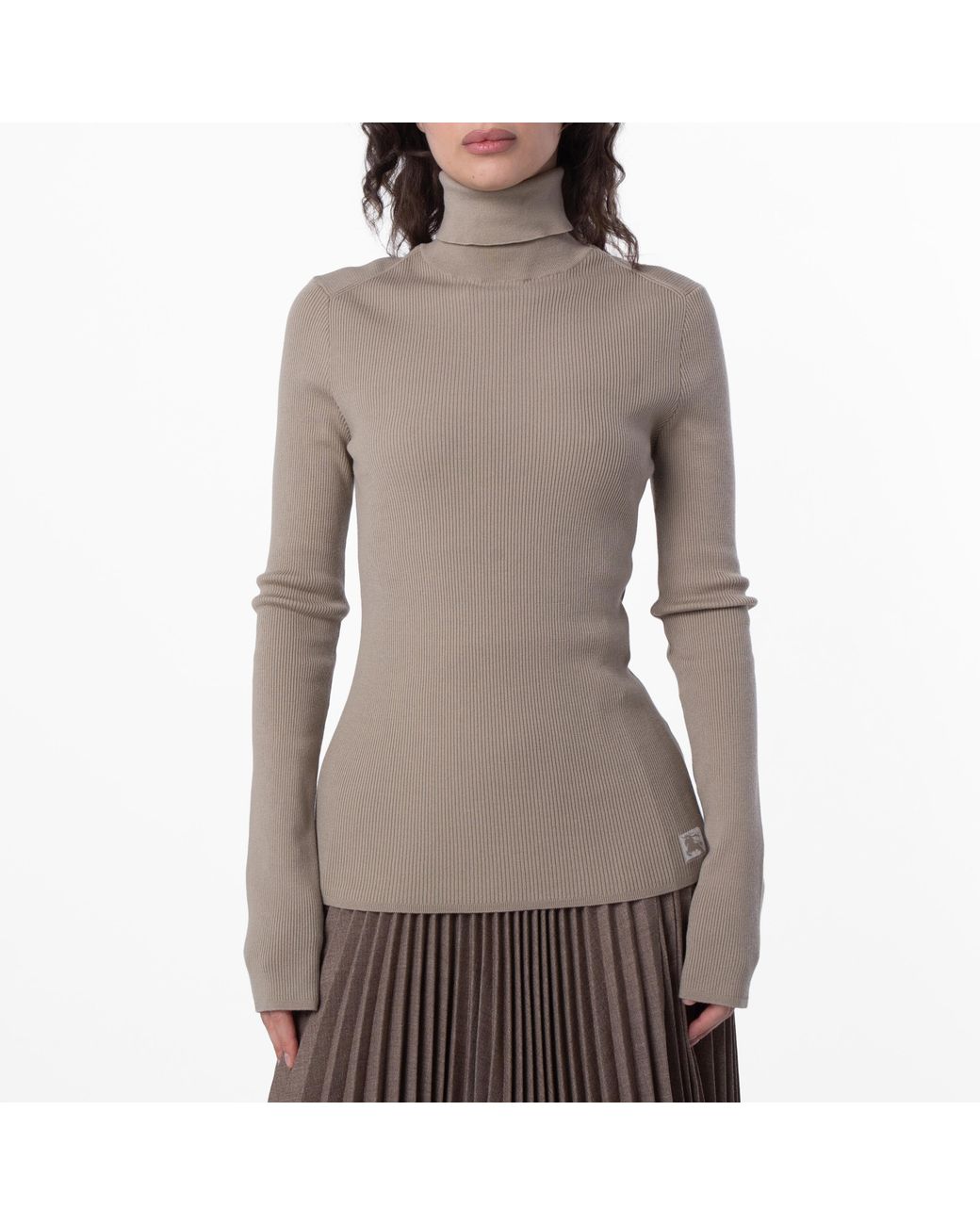 Burberry Gray Ekd Wool Blend Rollneck Sweater