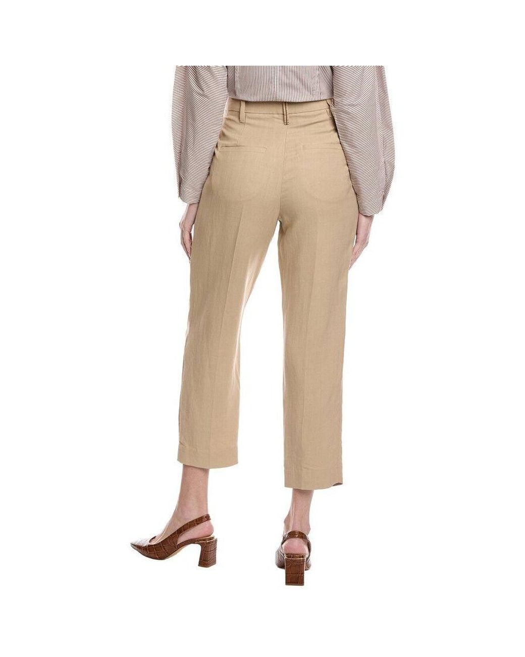Brunello Cucinelli Natural Linen Blend Cropped Trousers, Brand Size 38 (Us for men