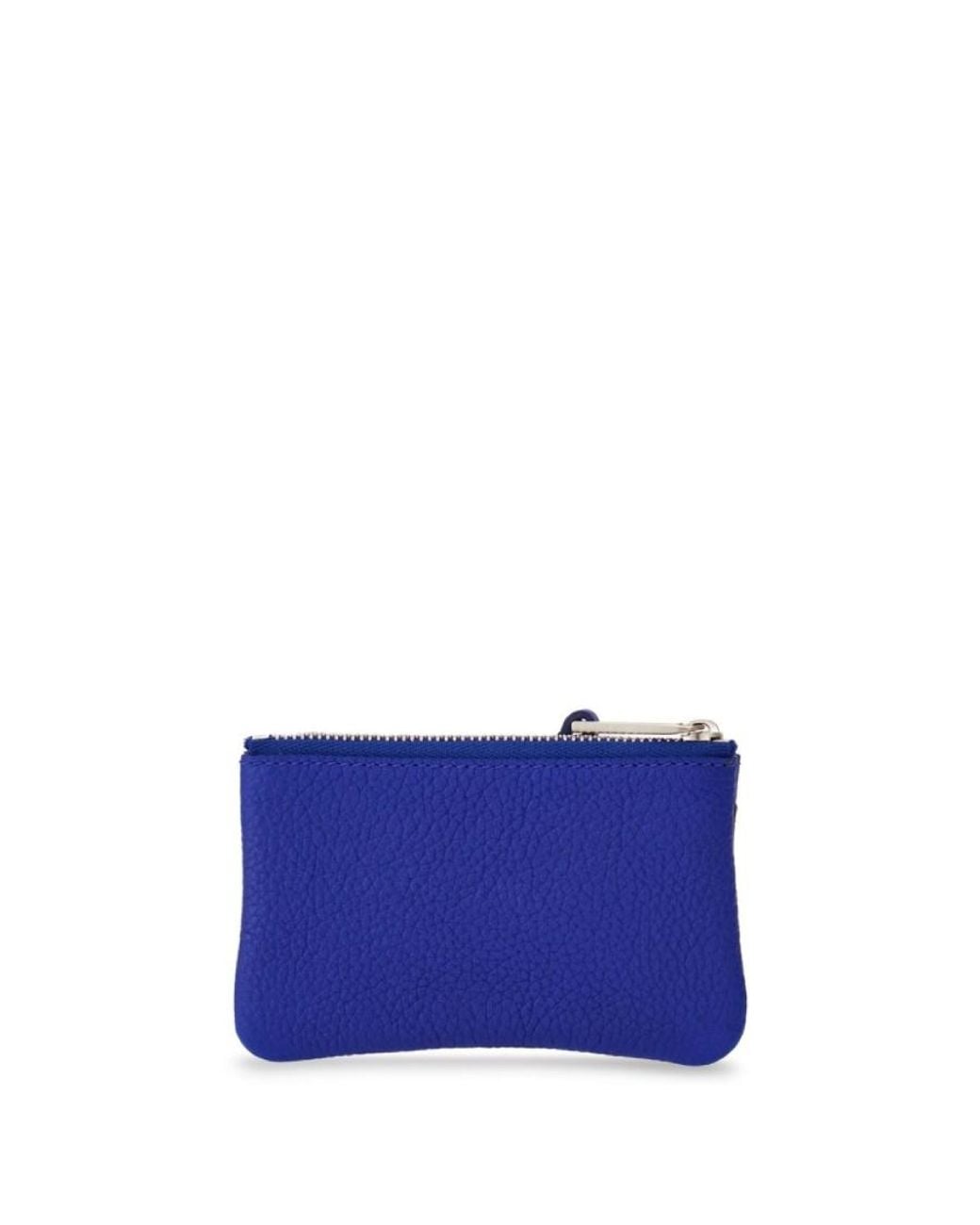 Ferragamo Blue Logo Stamp Leather Cardholder for men