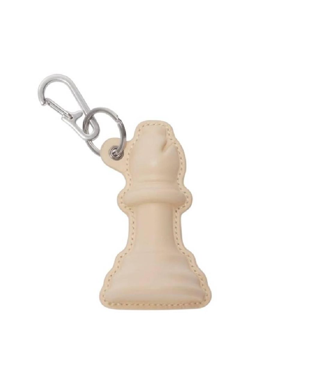 Burberry White Engraved Logo Chess Leather Charm for men