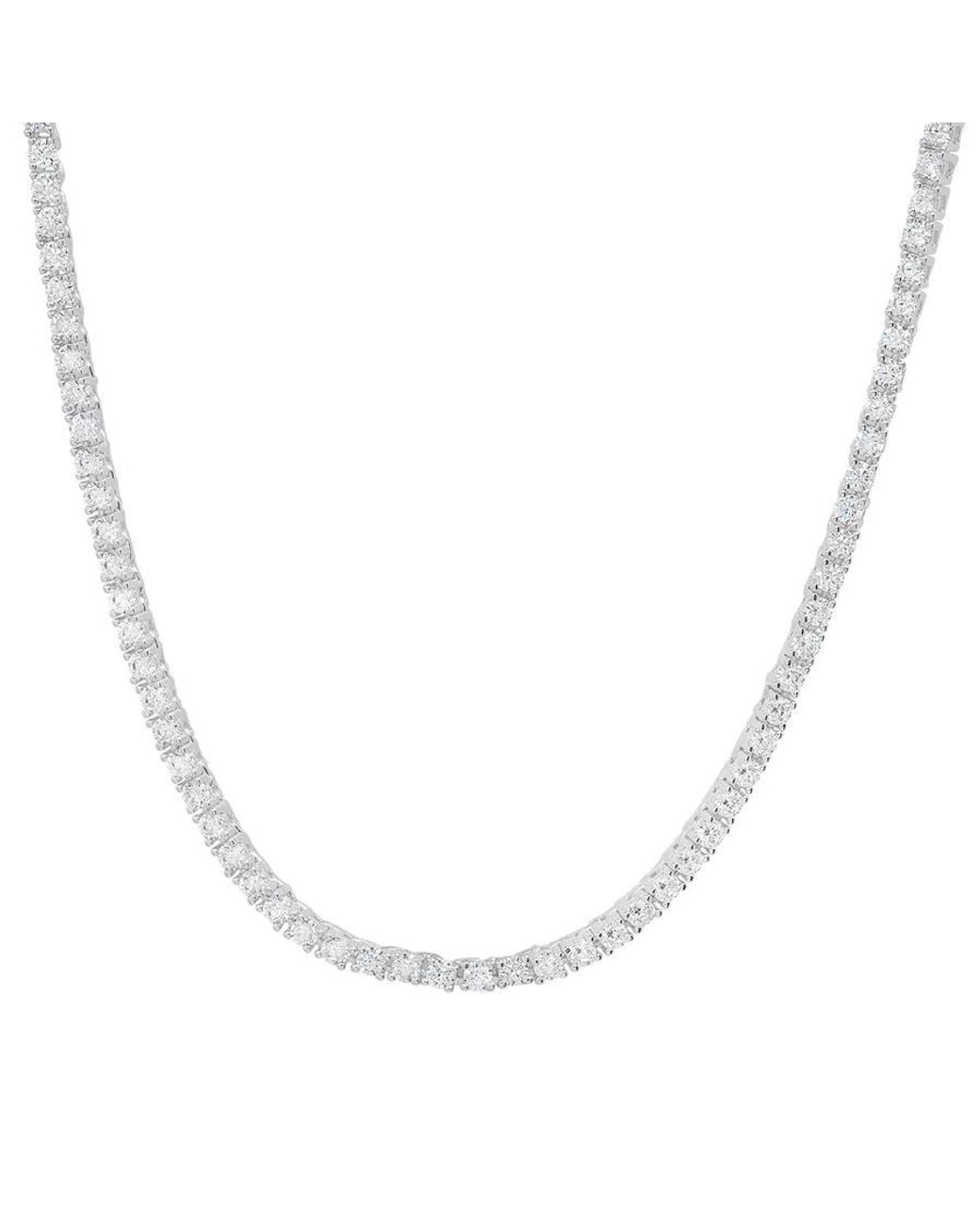 Kylie Harper Metallic Sterling Cubic Zirconia Cz Tennis Necklace for men