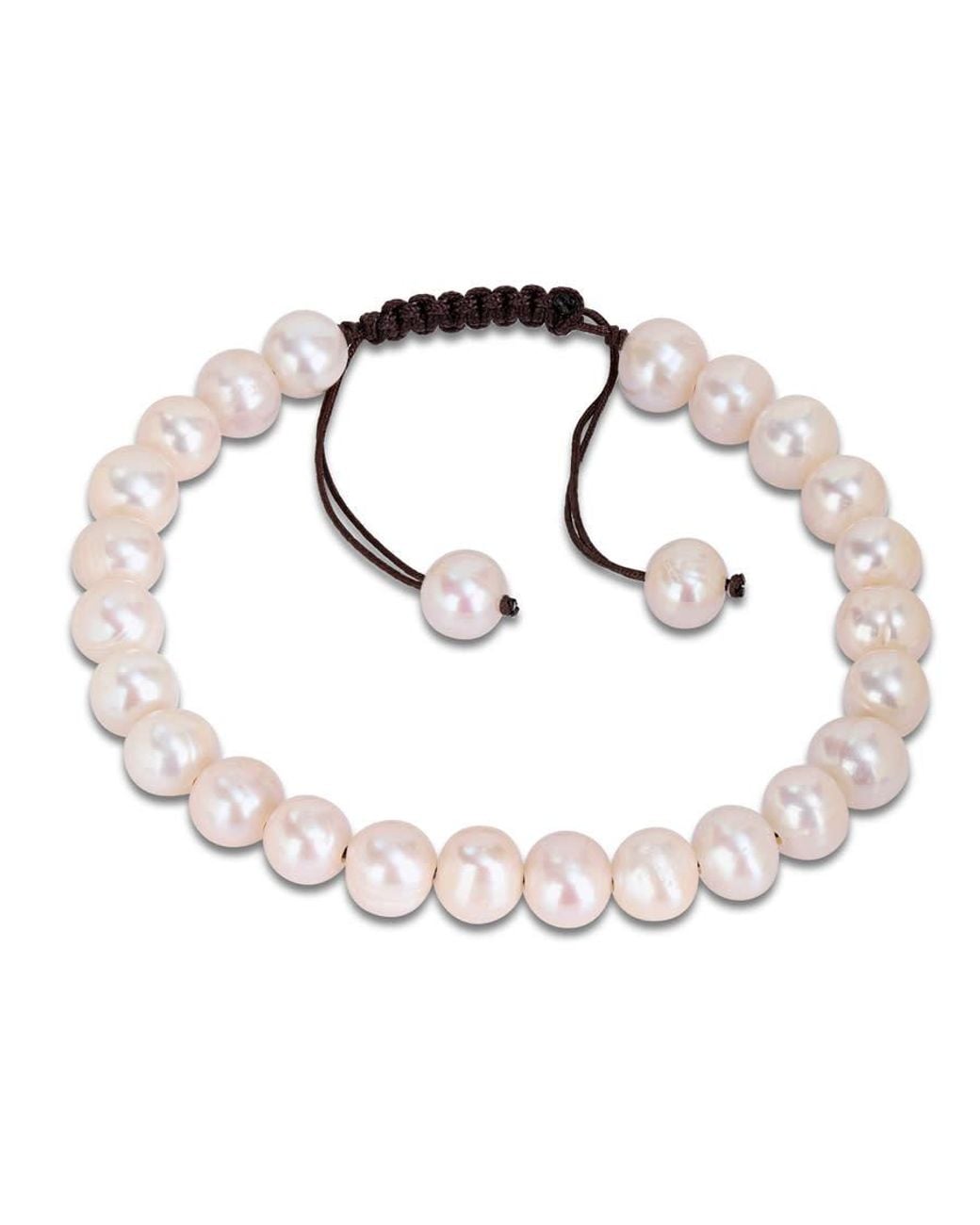 Amour Metallic 8-9Mm Cultured Freshwater Pearl Adjustable Bracelet for men