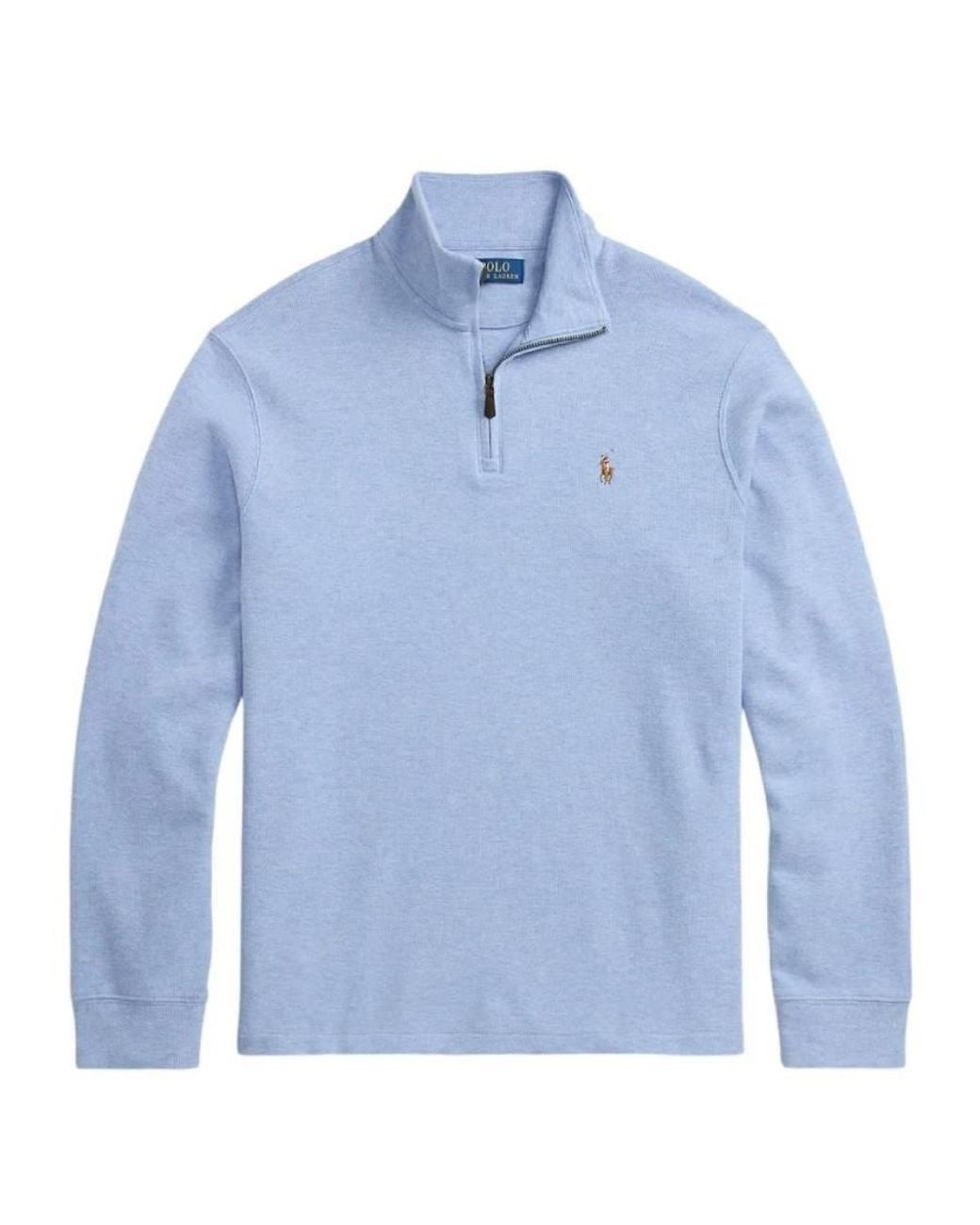 Polo Ralph Lauren Blue Quarter-Zip Cotton Pullover for men