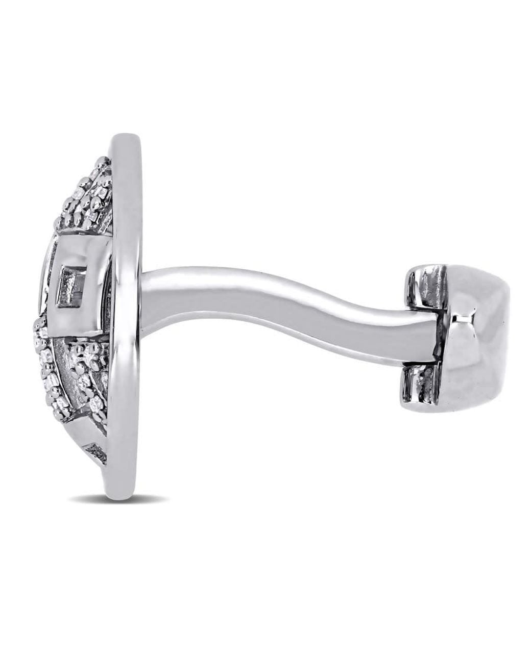Amour Metallic 1/5 Ct Tw Diamond Lattice Cufflinks for men