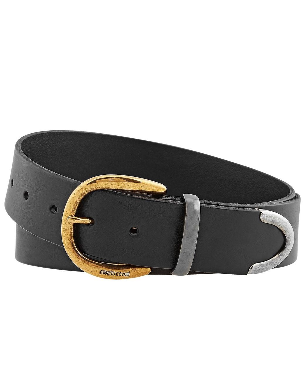 Roberto Cavalli Black Leather Belt, Brand Cm for men