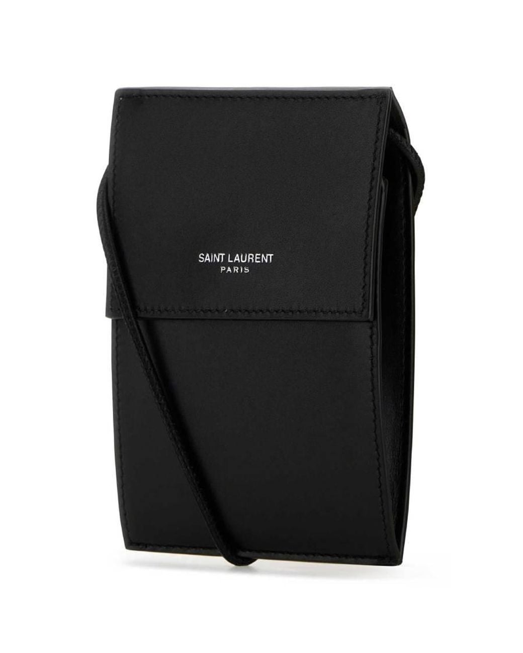 Saint Laurent Black Logo Print Mini Crossbody Bag for men