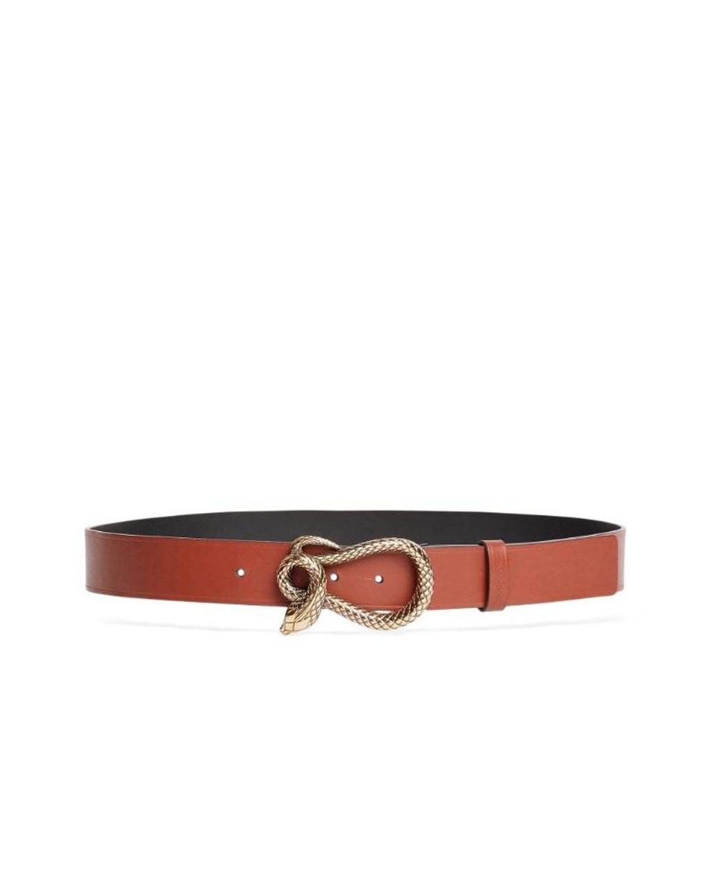 Roberto Cavalli Red Snake Buckle Leather Belt, Cm for men