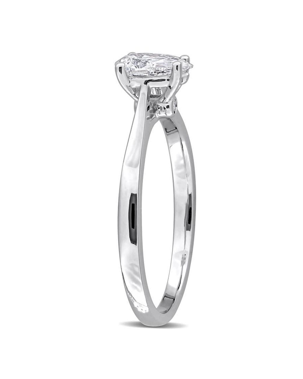 Created Forever Metallic 1/2Ct Tw Pear-Shaped And Round-Cut Lab-Grown Diamond Engagement Ring for men