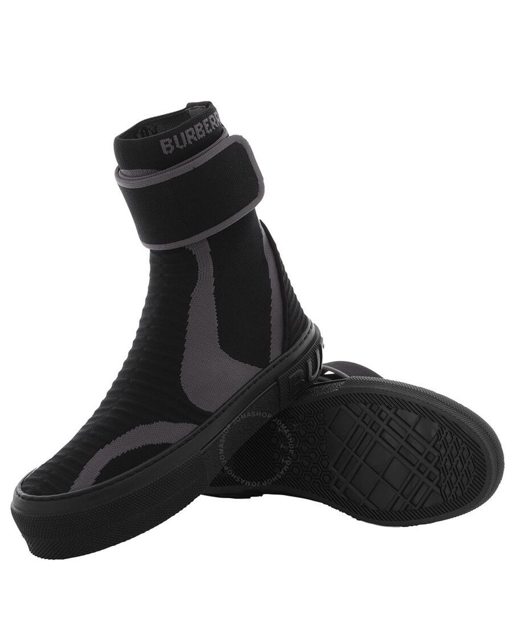 Burberry【フィット感☆Knitted Sub High-Top Sock Sneakers 】 Burberry Men's Knitted Sub High-top Sock Ace Logo Sneakers