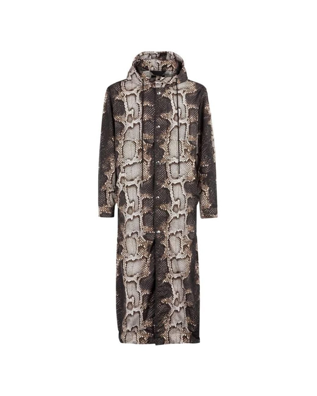 Roberto Cavalli Brown Phyton Print Hooded Coat, Brand Size 46 Us for men