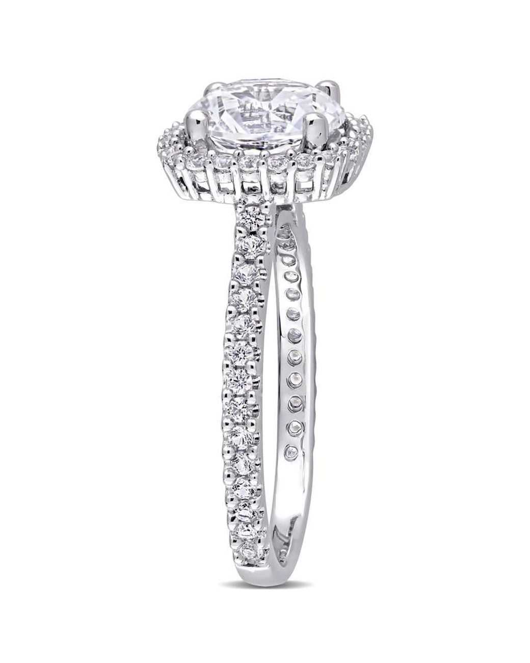 Amour Metallic 2 7/ Ct Tgw Created Sapphire Halo Ring for men