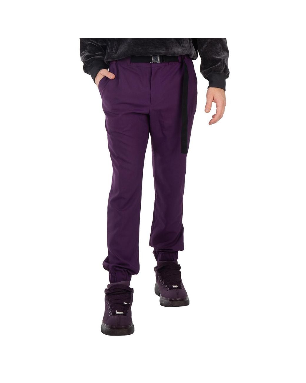 Sacai Purple Suiting Pants With Belt for men