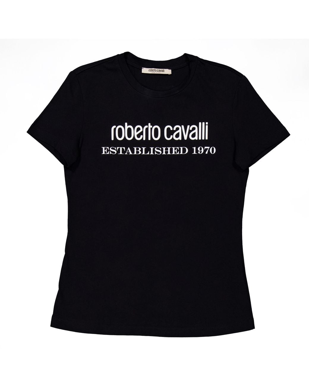 Roberto Cavalli Black Logo T-Shirt for men