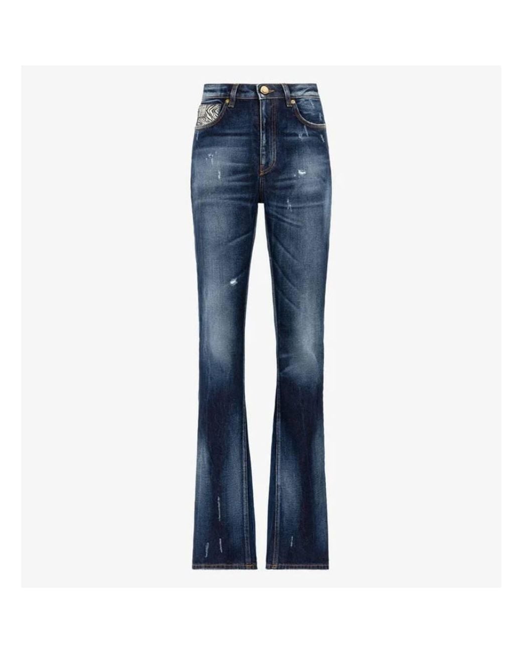 Roberto Cavalli Blue Animalier Patchwork Print Jeans, Brand Size 42 Us for men