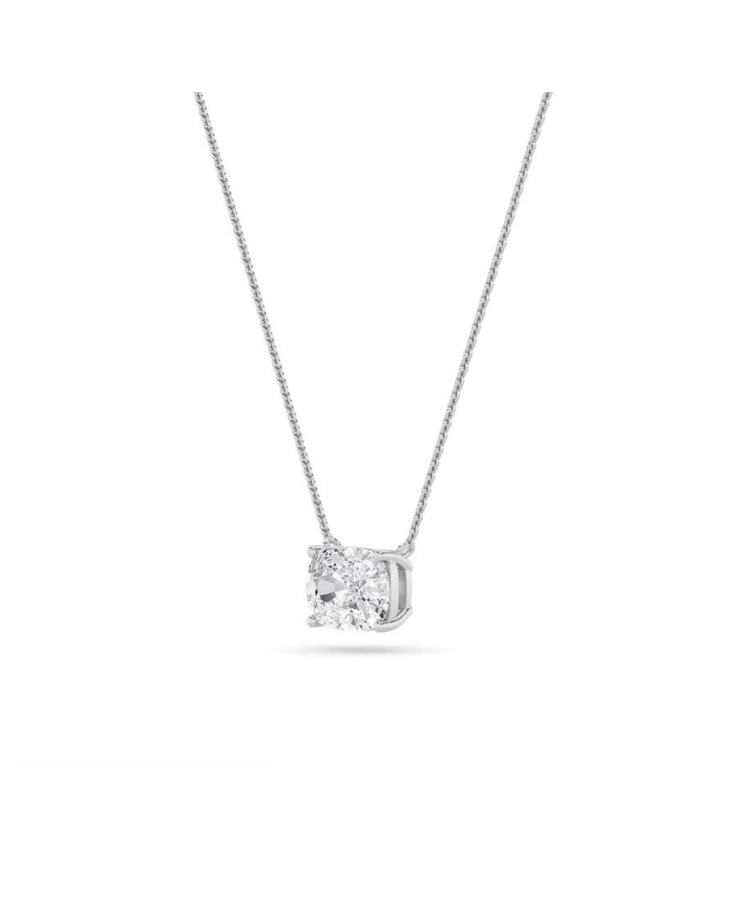 Mure And Co Metallic 1Ctw Elongated Cushion Shaped Lab Grown Diamond (F/Vs) East West Solitaire Necklace for men
