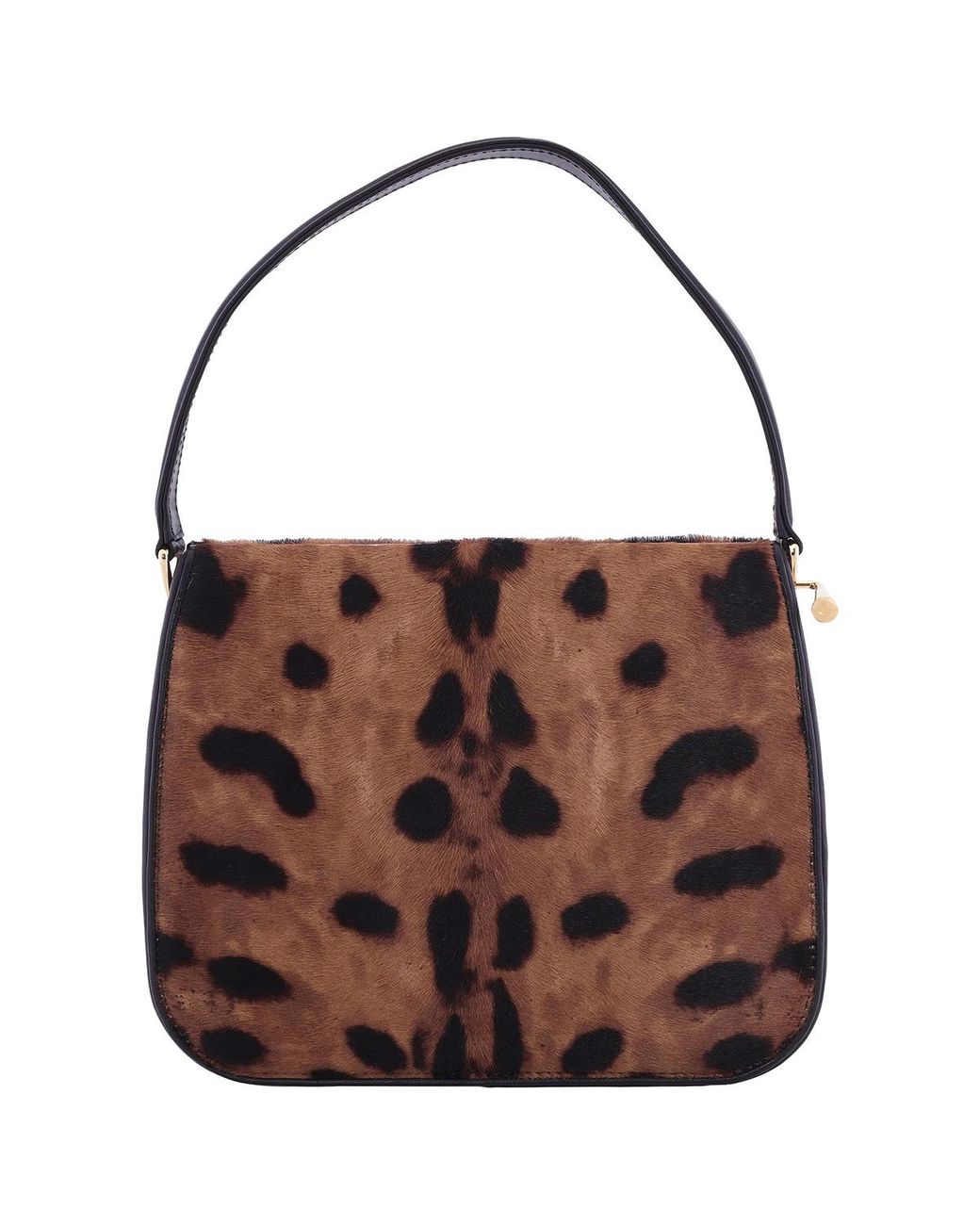 Ferragamo Brown Small Leopard Print Framed Handbag