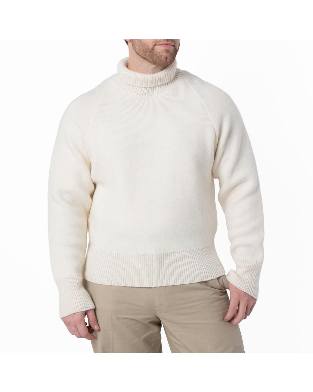 Ferragamo White Ferragamo High Neck Wool Sweater for men