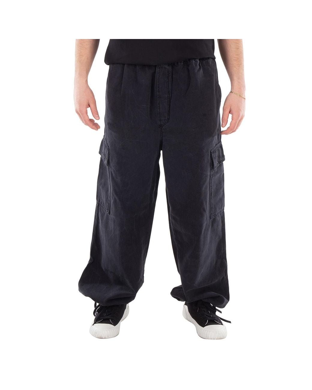 Etudes Studio Black Forum Canvas Wrinkle Cargo Pants, Brand Size 50 (Us Size 34) for men