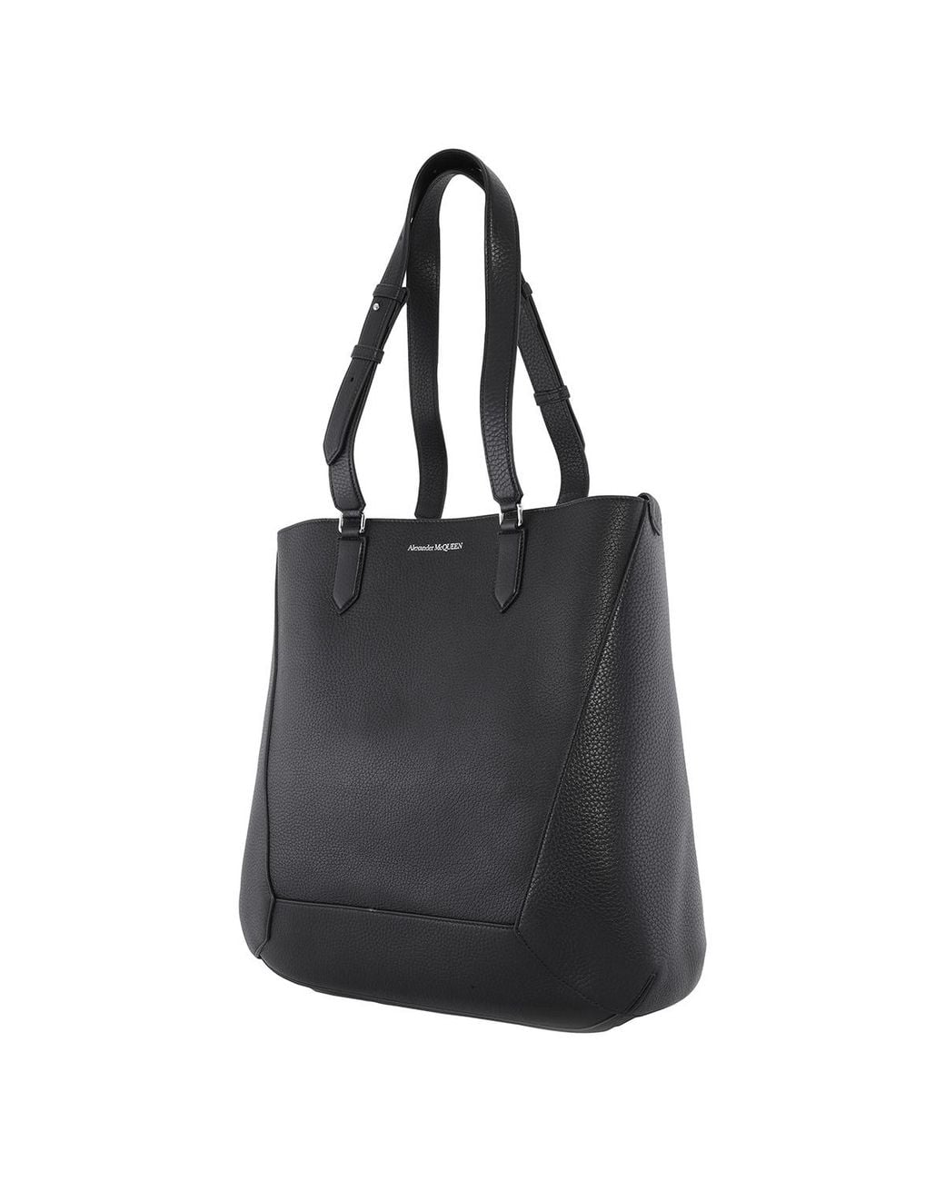 McQueen Black Medium Edge Tote Bag for men