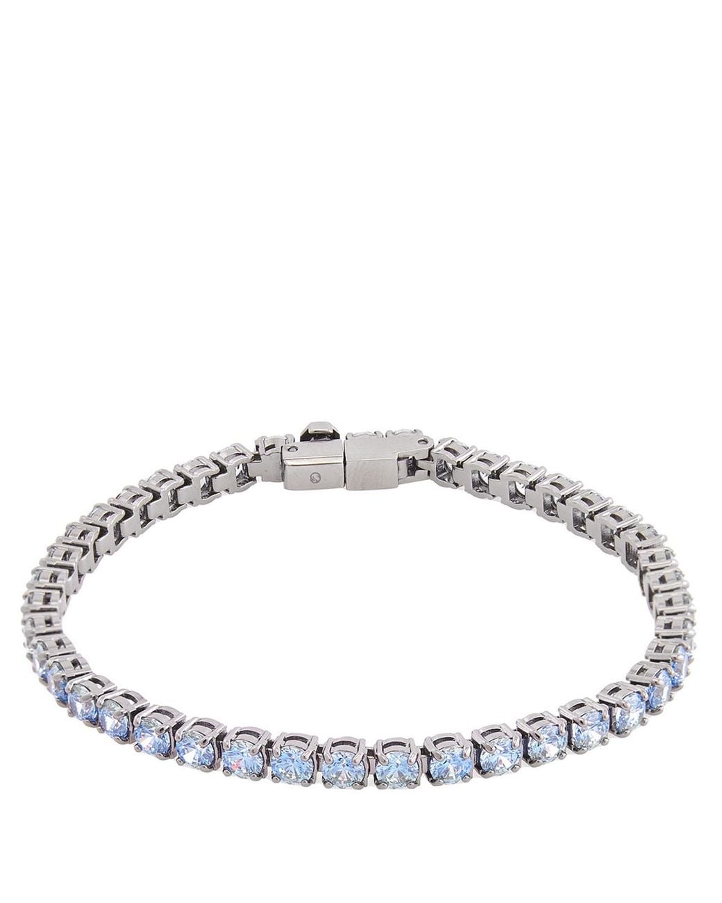 Swarovski Blue Matrix Rhodium-Plated Crystal Bracelet for men