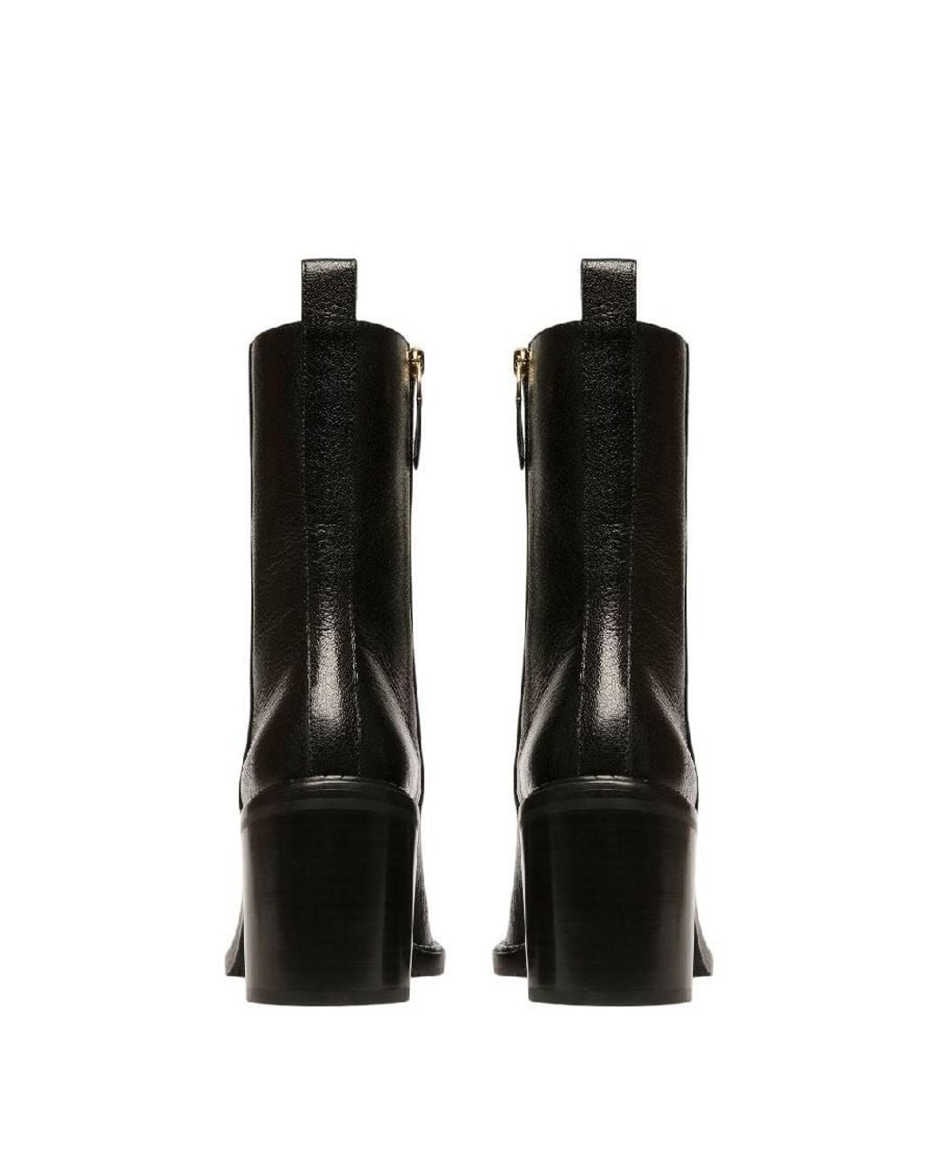 Bally Black Austine Block Heel Leather Boots, Brand Size 38.5 Us