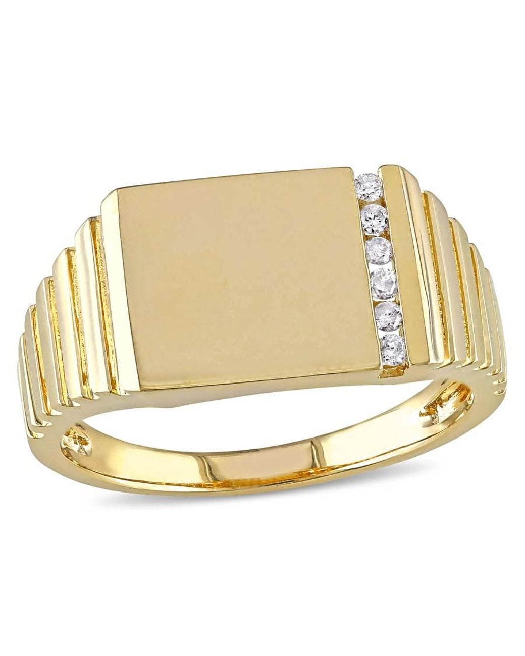 Amour Metallic 1/10 Ct Tw Diamond Signet Ring for men