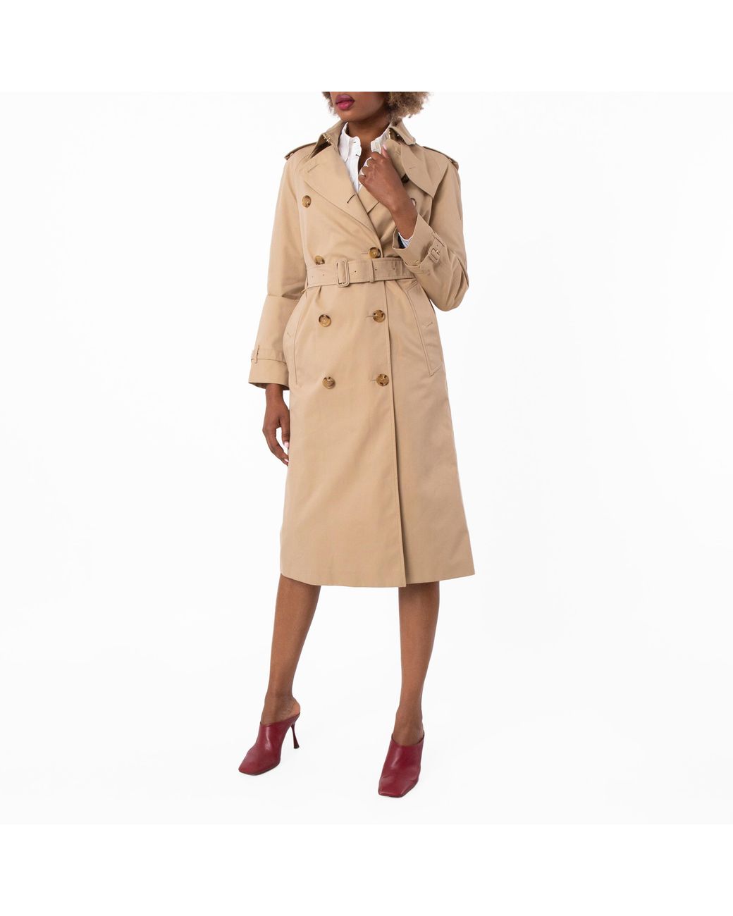 Burberry Natural Waterloo Monogram Motif Waterloo Trench Coat, Brand Size 4 Us for men