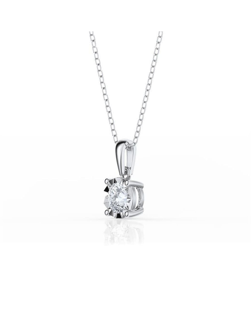 Brilliant Diamond Metallic 1/2 Carat Solitaire Lab Grown Diamond Pendant Necklace For for men