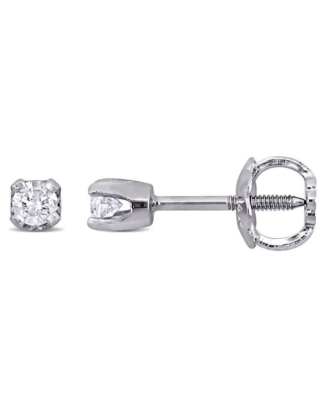 Amour Metallic 1/10 Ct Tw Diamond Stud Earrings For Children for men