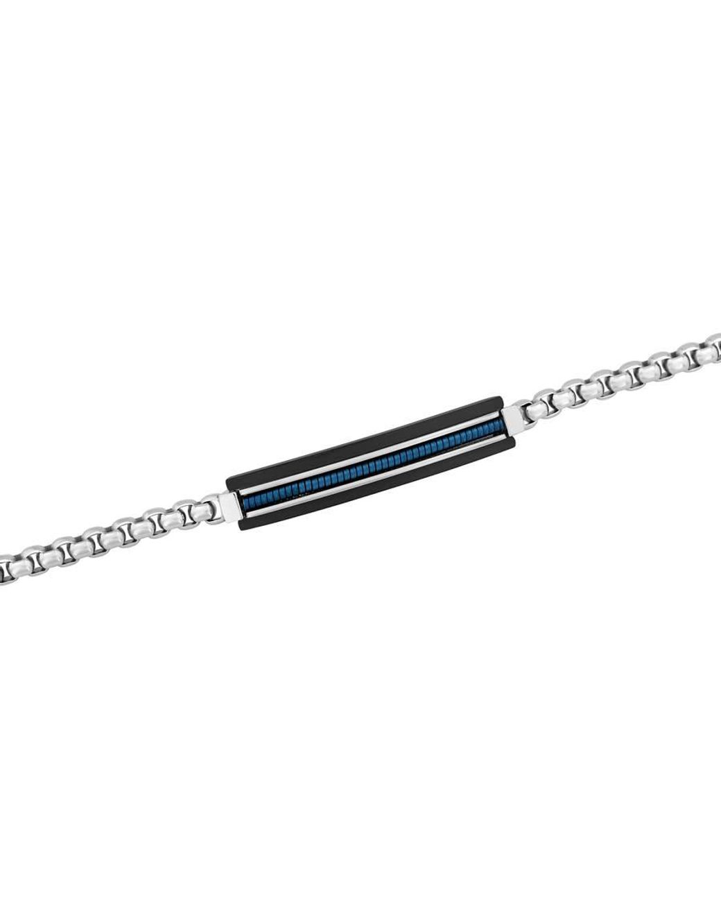 Robert Alton Metallic And Stainless Steel Id Bracelet for men