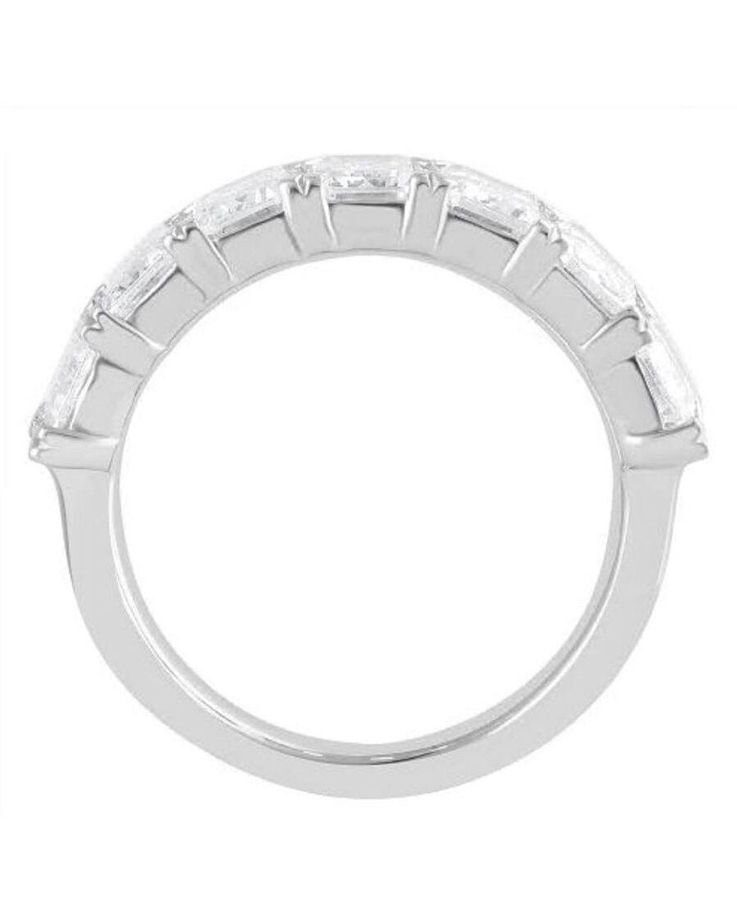 Brilliant Diamond Metallic 5 Carat Emerald Lab Grown Diamond Wedding Band for men