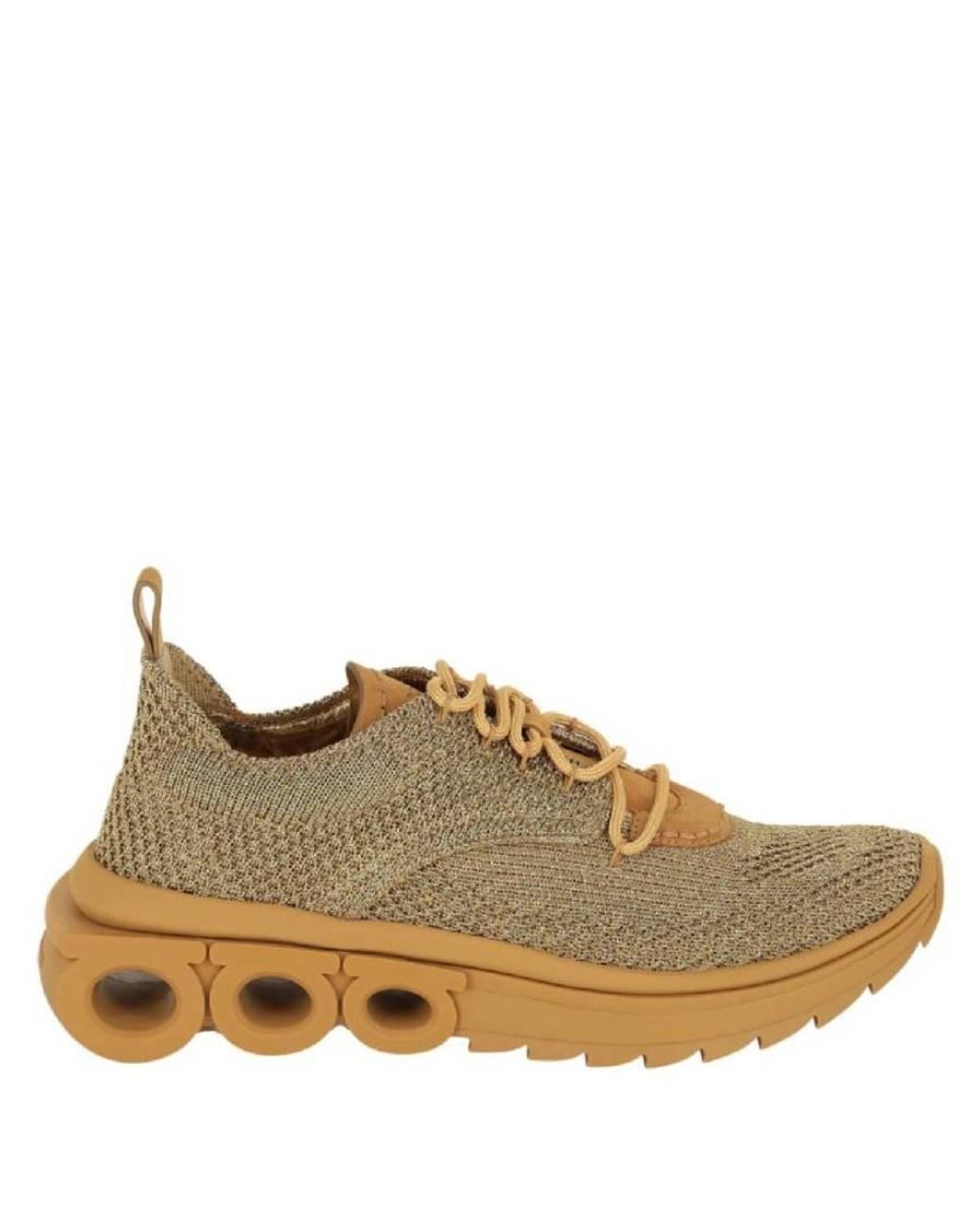 Ferragamo Brown Nima Metallic Knit Sneakers for men