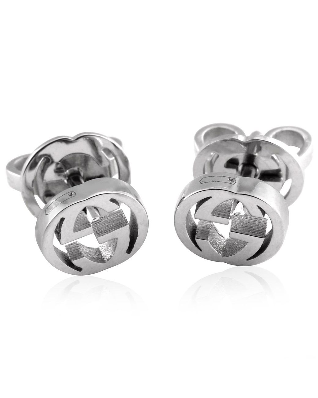 Gucci Metallic Interlocking G 18Ct Stud Earrings for men