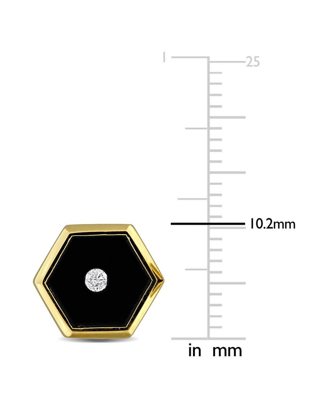 Amour Metallic 4 1/5Ct Tgw Onyx And Diamond Accent Hexagon Stud Earrings for men